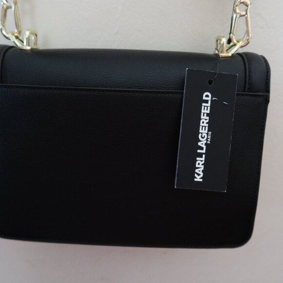 Karl Lagerfeld Paris Simone Small Leather Crossbody Black No Handle - Picture 12 of 12